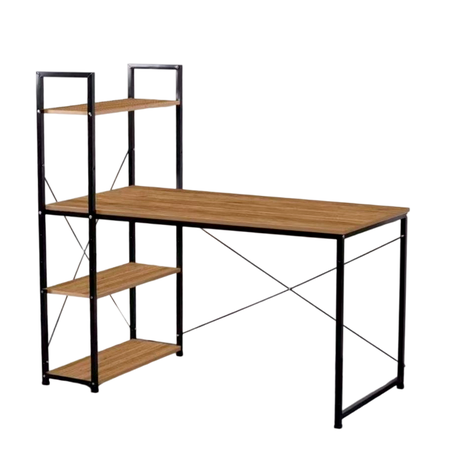 Desk,Computer Desk 4-Layer Storage Rack,Pc Desk with Shelf-120x60x70cmbrown Image