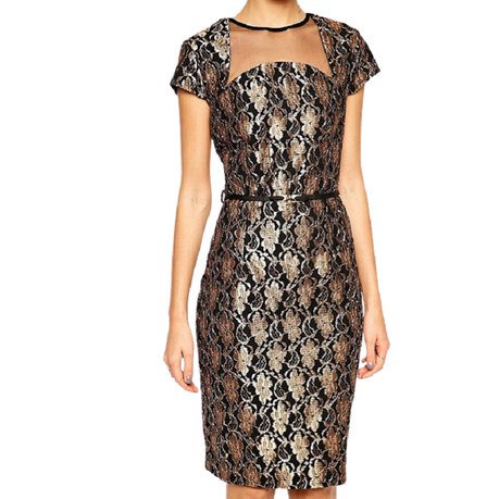 Metallic Lace Wiggle Pencil Dress | Buy ...