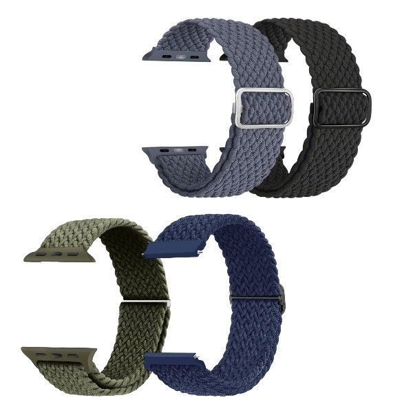 4-Pack Premium Braided Watch Bands Set - 38/40/41 - Multicolor