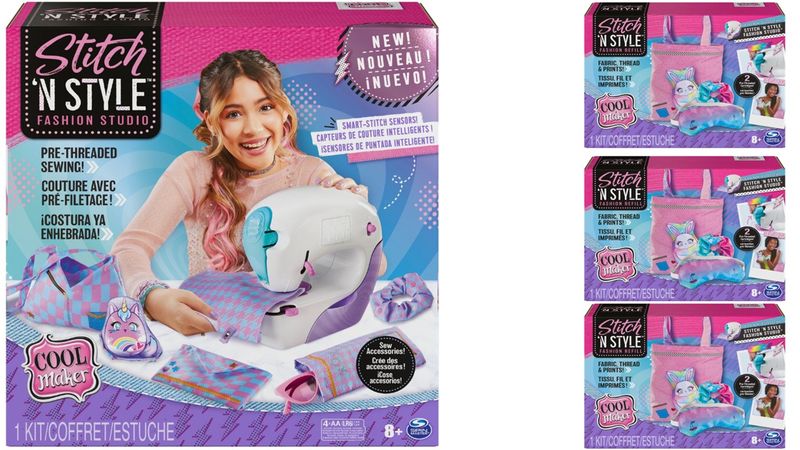 Cool Maker Stitch 'N Style Fashion Studio Sewing Machine with 3 Refill Pack