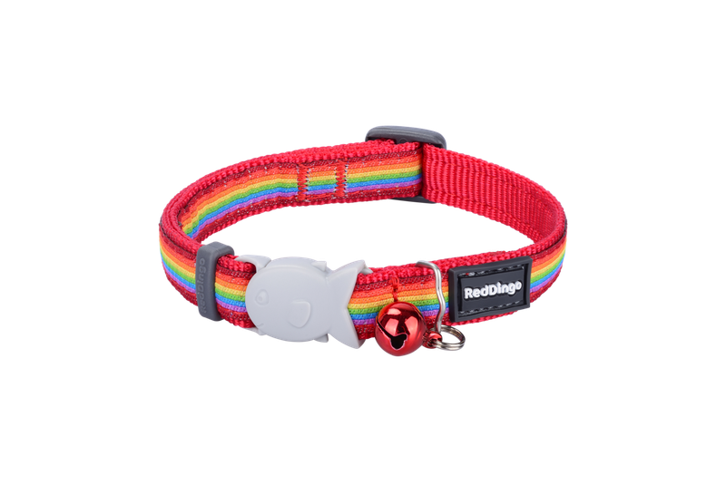 Red Dingo Design Cat Collar - Rainbow Red