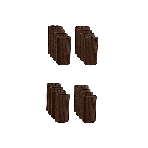 16 Pieces Chair Leg Floor Protectors Anti-Noise Chair Leg Covers - Brown