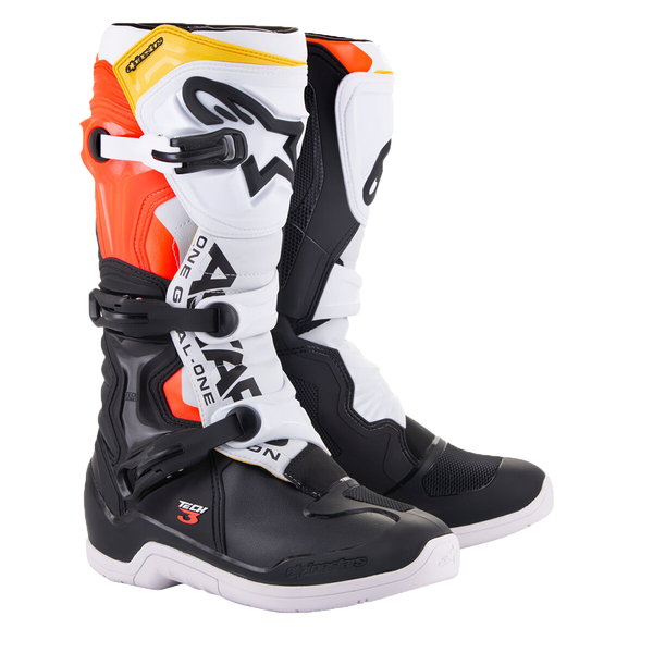 Alpinestars Tech 3 Boots Black/White/Red/Yellow - Black / Red - Us Mens 8