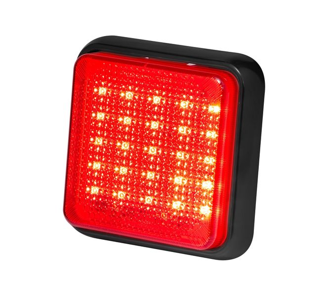 25 Square Red LED Stop-Tail Lamp With Red Lens