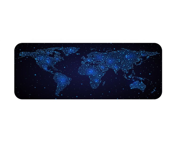 Large Non-Slip Gaming Mouse Pad Table Mat - World Map Night View