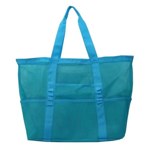 Mesh Beach Bag, Large Beach Tote with Zipper Pocket, Toys Pool Bag