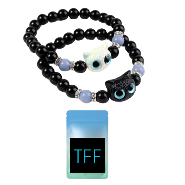 TFF LunaPaws 2-Piece Glow-in-the-Dark Cat Bracelet Set