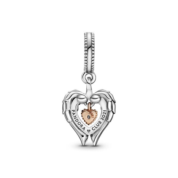 Pandora Angel Wings &amp; Heart Dangle Charm image