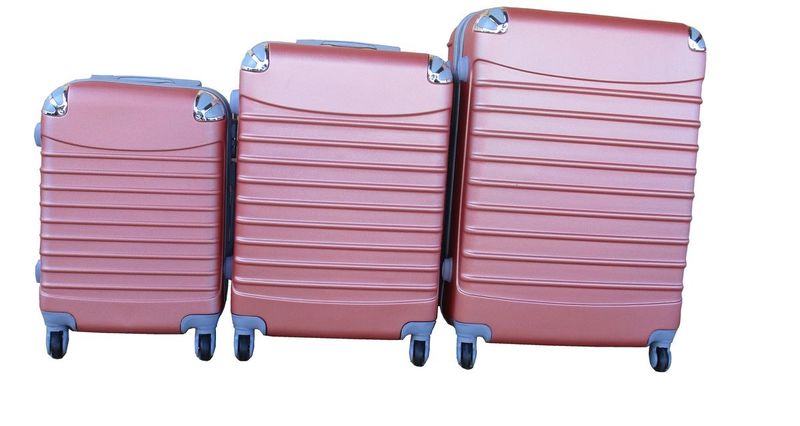 3-Piece ABS Hardshell Set with Wheels - Rose Gold, Locks and Nested Design