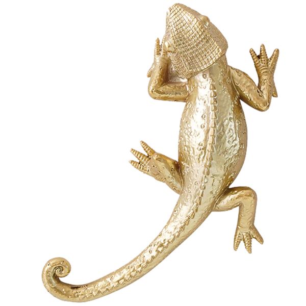 Decor European Style Gold Lizard Wall Ornament - 13cm