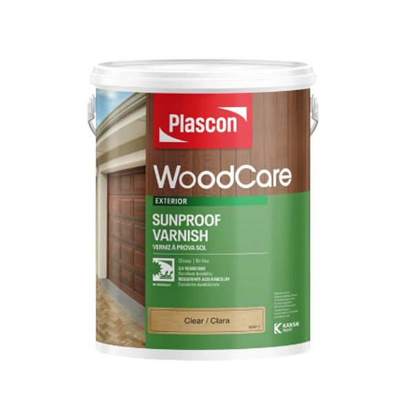 Plascon Woodcare Sunproof Gloss Clear - 1 x 5L