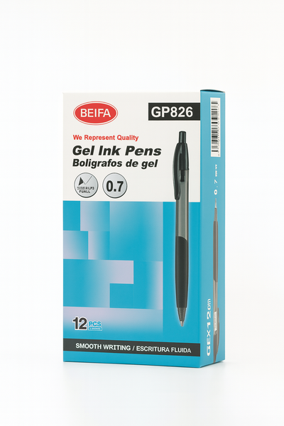 Gel Ink Pen - 0.7mm Smooth Quick-Dry Writing Pen (Black Ink, 5 Boxes)