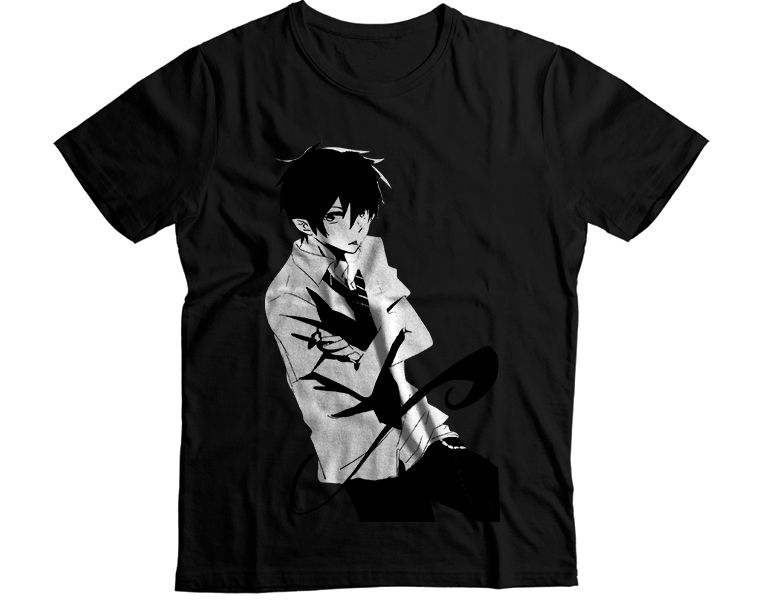 Anime Silhouette Black Background Graphic T-Shirt