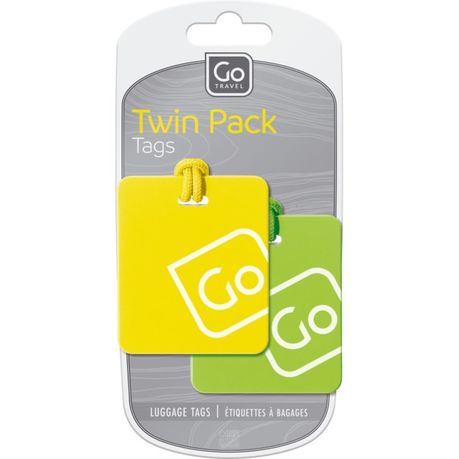 Go Travel Luggage Tags Twin Pack Yellow & Green Image