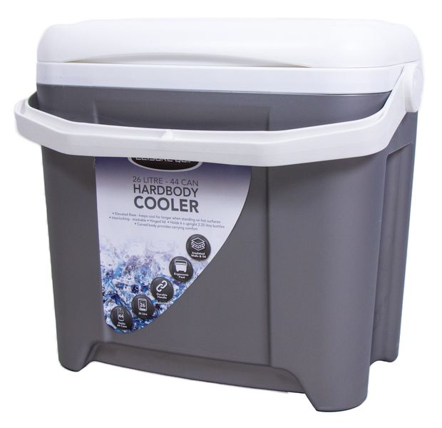 Leisurequip - Hard Body Cooler Box - Classic Silver - 26 Litre