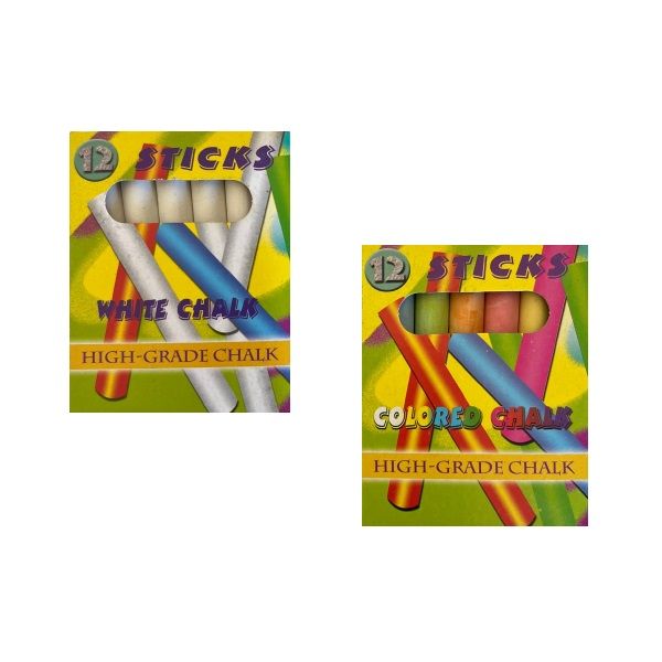 Assorted Colours &amp; White - Chalk (Pack of 24)