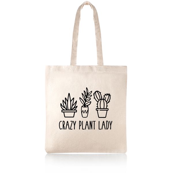 Crazy Plant Lady Cotton Shopper Tote Bag