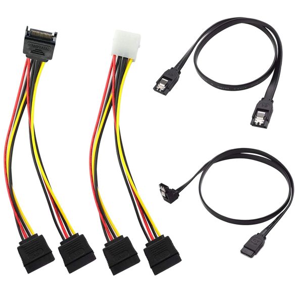 4PCS SATA Data Cable and SATA Power Splitter Cable Set