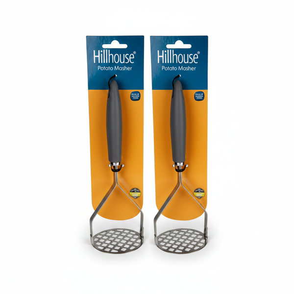 Hillhouse Stainless Steel Potato Masher with Comfortable Grip - 2 Pack