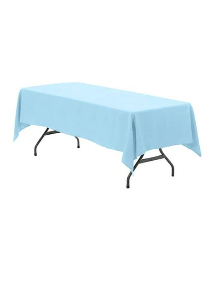 Sky Blue Plain Rectangular Table Cloth