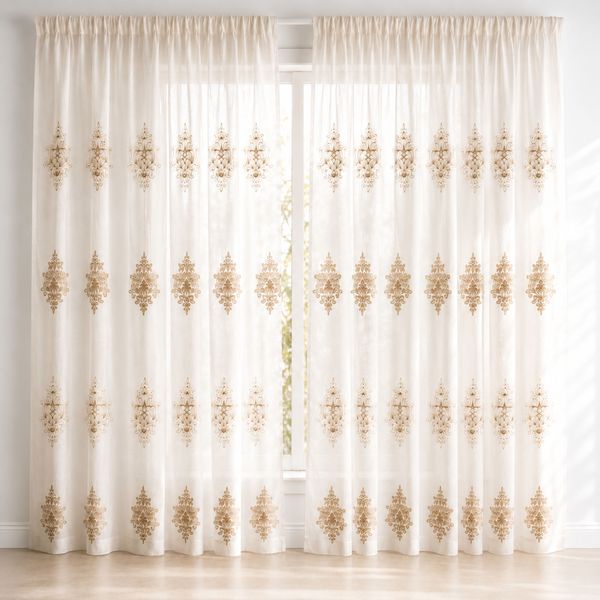 Vizio Home - Arabella Embroidered Sheer Curtain Set - 2 Pack