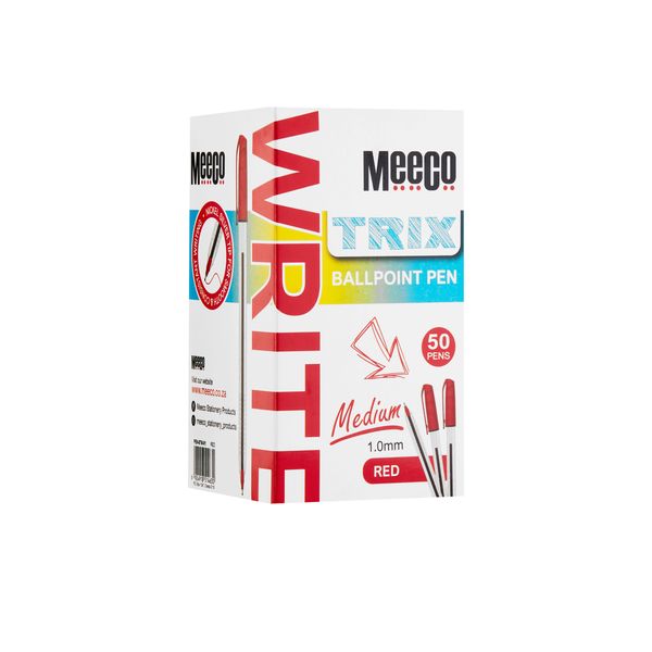 Meeco Trix Ballpoint Pen 1.0mm Red Box of 50