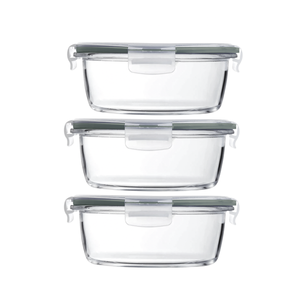 Borosilicate Glass Food Containers - 1300ml - 3 Pack