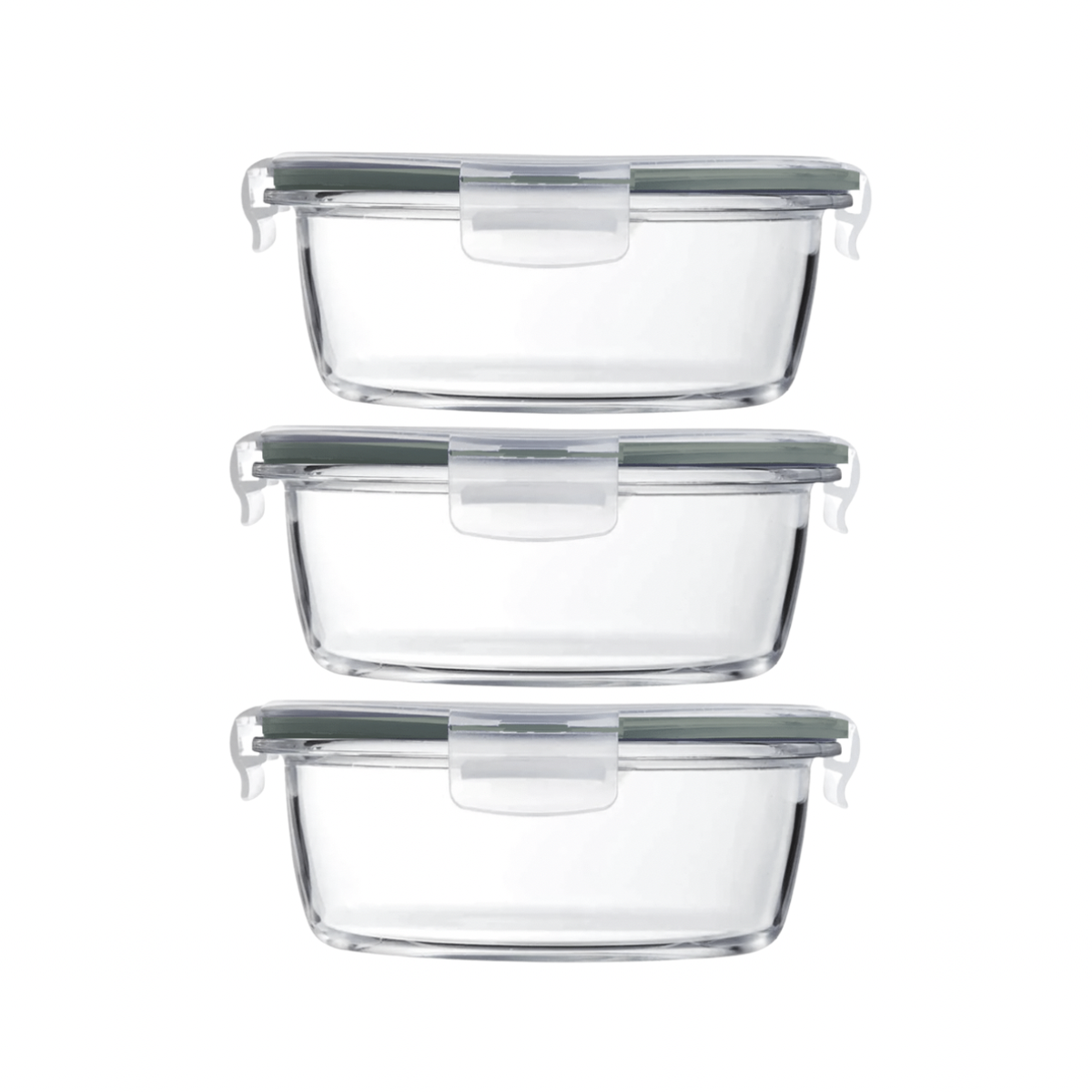 950ml Heat-Resistant Round Glass Food Containers - 3-Pack | Shop Today ...