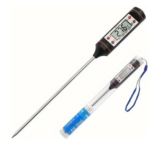 Precision food thermometer with stainless steel probe