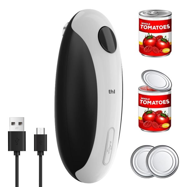 thl USB Rechargeable Electric Can Opener - One-Touch, Fits All Can Sizes