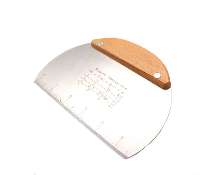 Stainless Steel Dough Scrapper and Cutter with Wooden Handle - Style A