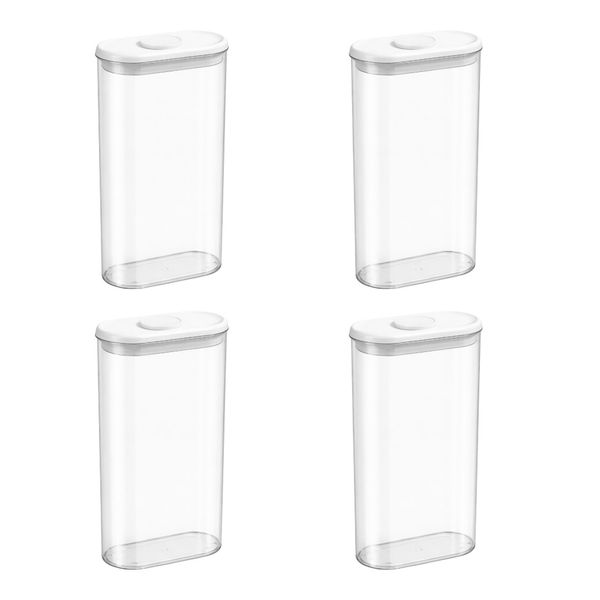 4 Pack - 1.5L Food Storage Container With Airtight Seal Lid - Transparent