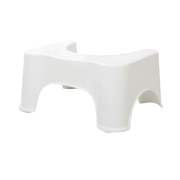 Bathroom Toilet Footstool - Raised Squatting Support Stool White