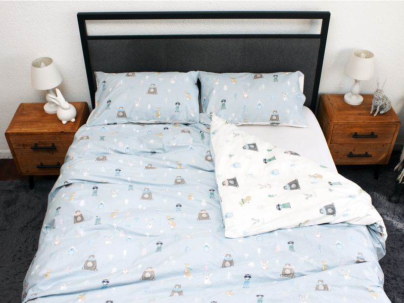 Humble Saffa - 100% Cotton Percale Duvet Cover - Forest Folk