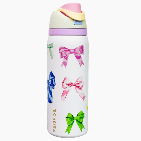 PEISKOS 32oz Aesthetic Print Flask Tumbler Leakproof Insulated Water Bottle Image
