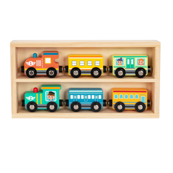 hi Pando - Magnetic Train Set With Storage Box - 7 Pieces