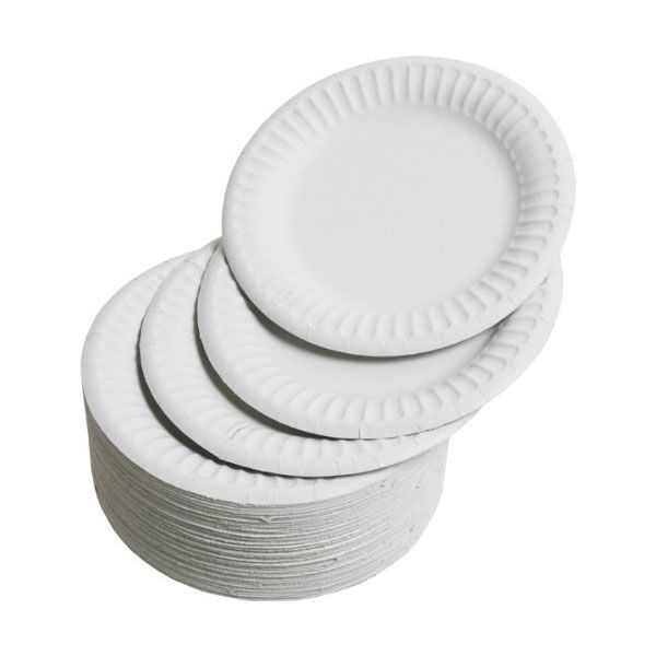 White Party Plates - Disposable - 50 Paper Plates