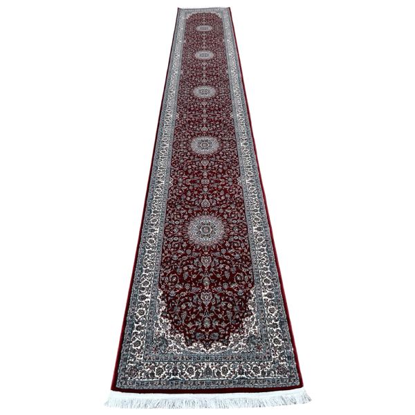 Red And Beige Persian Kashan Design Runner Rug 600 x 80cm