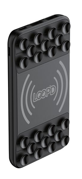 LOOPD 5000mAh Wireless Powerbank With Suction Cups-Black