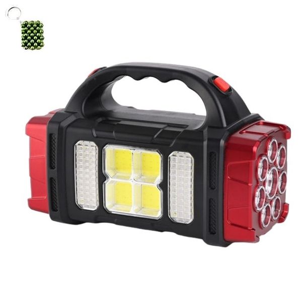 Portable Solar Rechargeable Flashlight With COB Torch Light And A Keyholder
