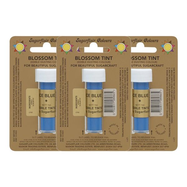 Sugarflair Ice Blue Edible Blossom Tints Food Colouring Dust Powder x 10