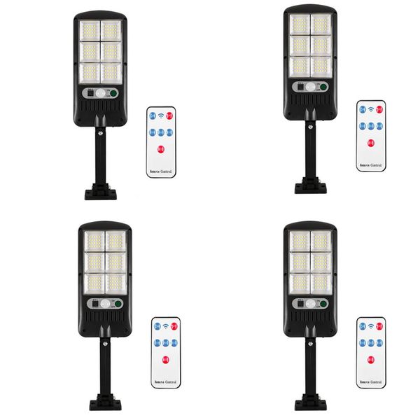 4 Set Of 300W Solar LED Motion Sensor Outdoor Lamp With Remote