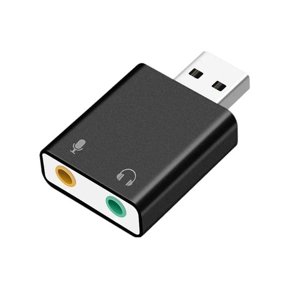 USB Sound Card Adapter for Laptop and PC with 3.5mm Audio and Mic Jack
