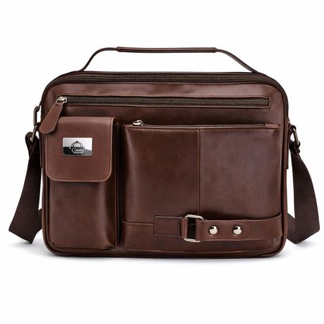 SACLASSY Genuine Leather Bussiness Crossbody Handbag Bag 6004 Image