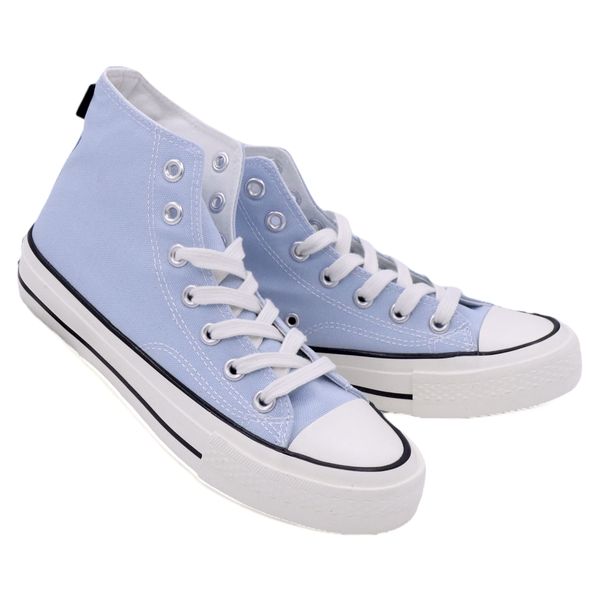 EKKO Retro Ladies Canvas Sneakers Hi - Baby Blue