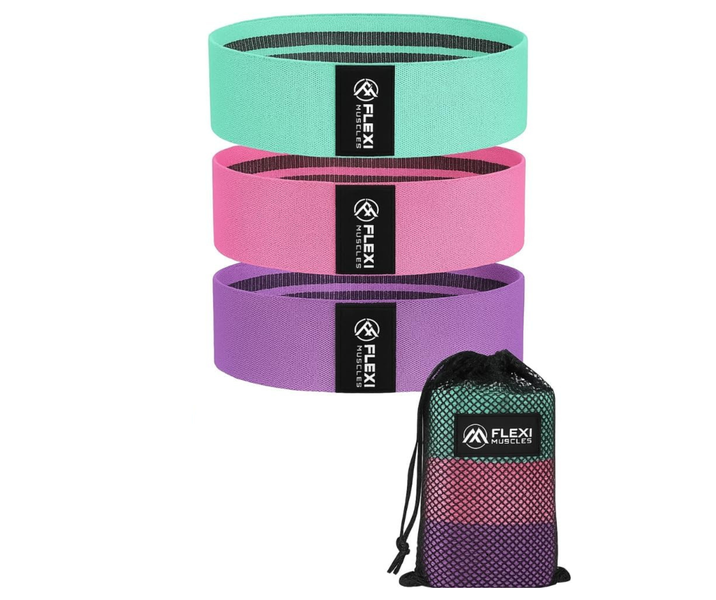 Flexi Muscles - Fabric Booty Bands - 3-Level Resistance Bands for Legs