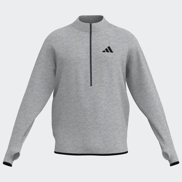 adidas Men's Game &amp; Go Small Logo 1/4 Zip Sweatshirt - Medium Grey Heather