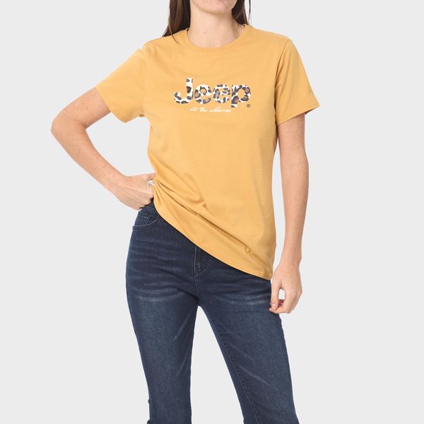 Fashion Leopard Logo Tee Brown