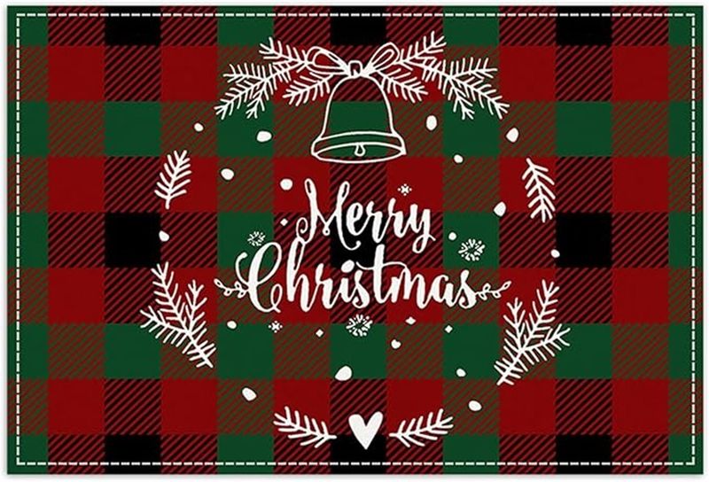 Satin Christmas Placemat Set - Elegant Jingle Bells Design