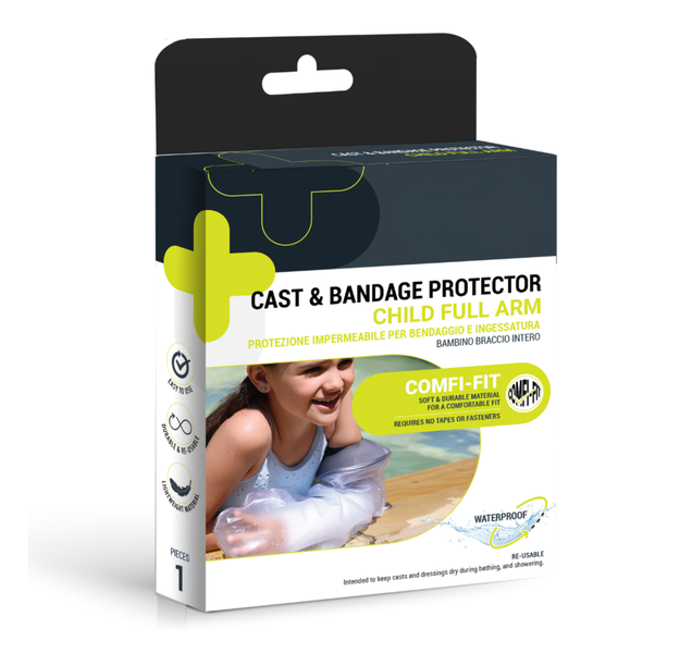 Waterproof Child Full Arm Cast Protector - Reusable Shower Bandage Guard